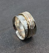 David Tishbi Three Tone Spinner Ring