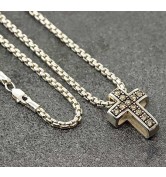 David Heston Cognac Diamond Cross Necklace