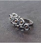 Rhyme & Reason Imprint Oval "East - West" Cluster Ring