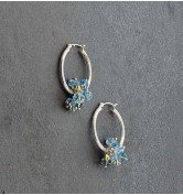 Laura Gibson Blue Topaz Hoop Earrings