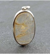 Pamela Huizenga Oval Rutilated Quartz Pendant