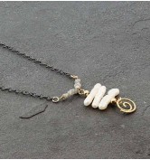 Tracy Arrington Stick Pearl and Diamond Necklace