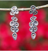 Rhyme & Reason Imprint Oval Cluster Drop Earrings