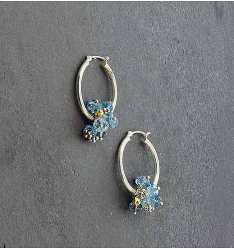 Laura Gibson Blue Topaz Hoop Earrings