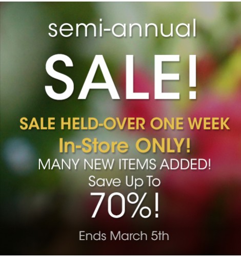 2016 Semi-Annual Sale!